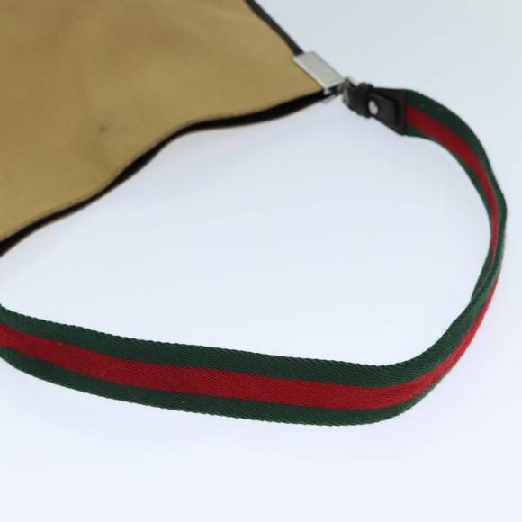 GUCCI Web Sherry Line Shoulder Bag Canvas Beige Green 001 4321 2684 Auth ac2967 - Picture 7 of 16
